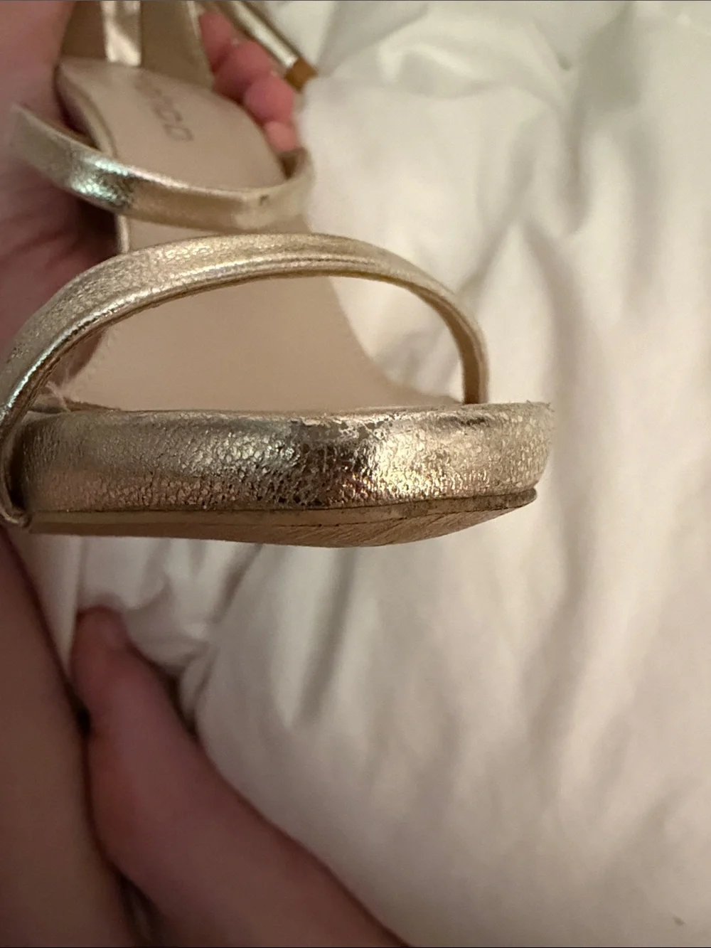 Gold Metallic Strappy High Heel Sandals